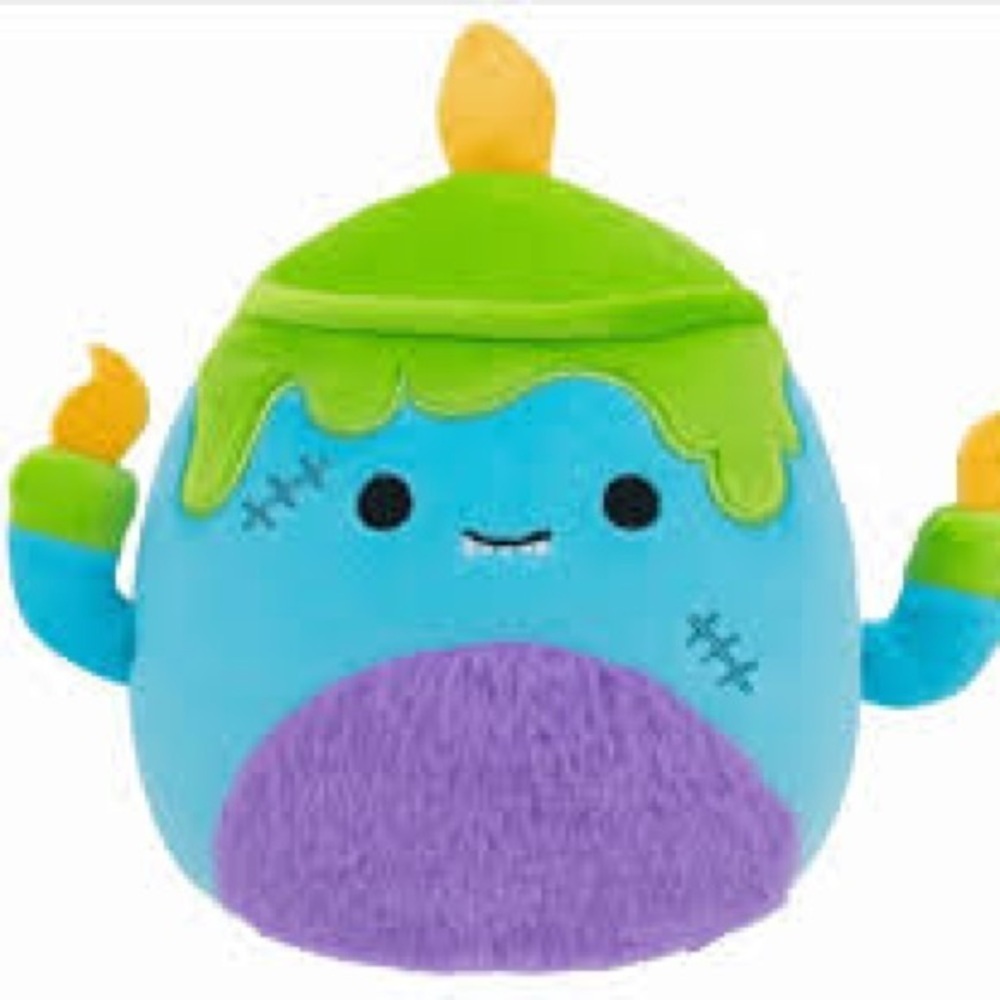 Squishmallows 8" Valentino the Blue Monster Candelabra  Plush Stuffed Toy New